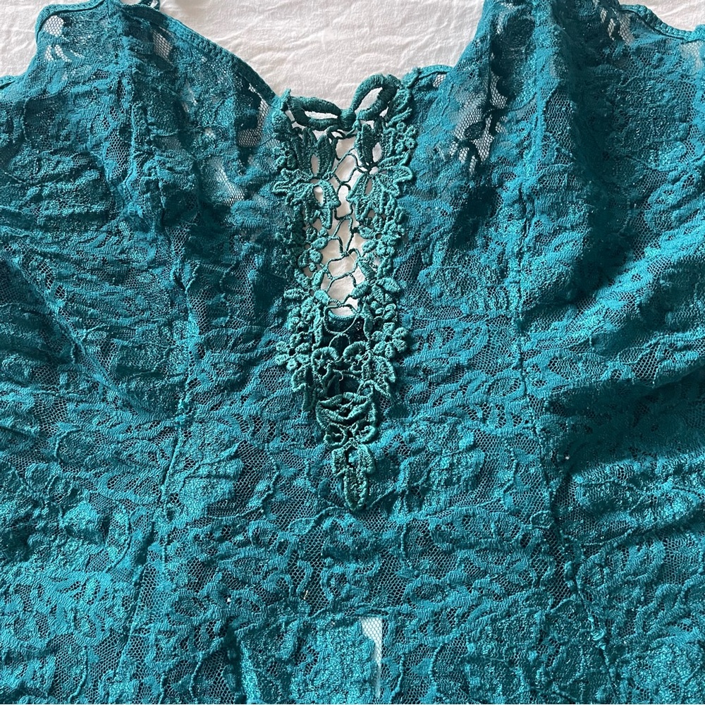 Vintage 90s Lace Lingerie Mini Whimsy Night Gown Fairy Whimsigoth Romantic Dress - Picture 9 of 16